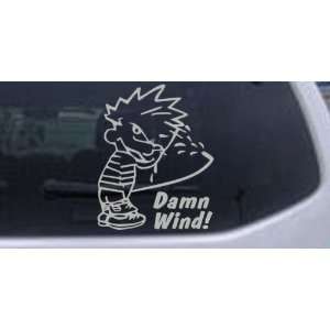 Damn Wind Funny Pee Ons Car Window Wall Laptop Decal Sticker    Silver 