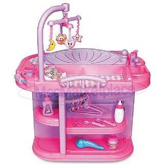 Toddler Girls Pretend Play Baby Doll Toy Crib Nursery Changing Table 
