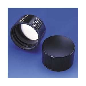 Black Plastic Caps for Media Bottles, Wheaton Fluoropolymer Resin 