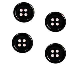  Small Black Buttons 12mm, Quantity of 144, Lead Free 