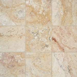 Arizona Tile 4 by 4 Inch Tumbled Travertine Tile, Scabos 