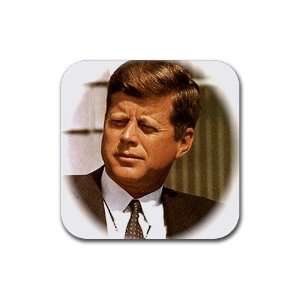  John F. Kennedy Rubber Square Coaster set (4 pack) Great 