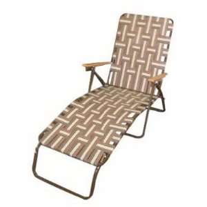   7Pos Brn Web Chaise By405 0786 Folding Patio Chairs