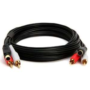   Video and Dual Audio Coaxial Cable Set, Gold Plated SVideo RCA