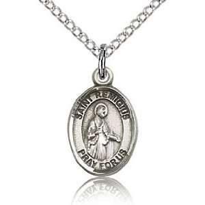   Sterling Silver 1/2in St Remigius of Remis Charm & 18in Chain Jewelry