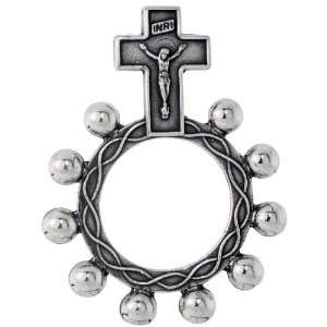   Single Decade / One Mystery Ring Rosary, 1 11/16 (42mm) tall Jewelry