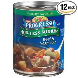 Progresso Healthy Favorites, Beef & Vegetables, Reduced Sodium, 18.5 