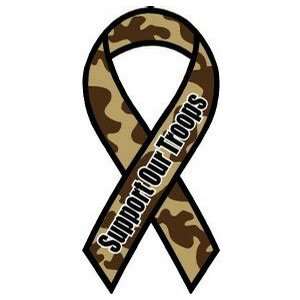  Support Our Troops   4 x 8 Camo Ribbon Magnet 