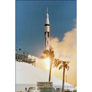  Saturn IB Rocket Launches Apollo 7   24x36 Poster 