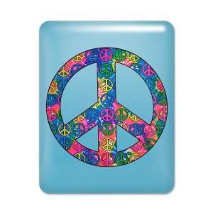  iPad Case Light Blue Peace Symbols Inside Tye Dye Peace 