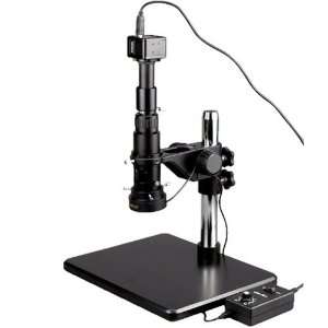 11X 80X Inspection Zoom Monocular Microscope w/ Coaxial Light + 9MP 