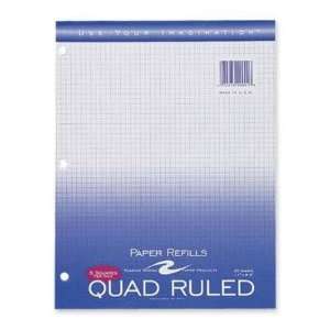  Paper,Quad Ruled,5 Square,3HP,11x8 1/2,20/PK,White   FILLER PAPER 