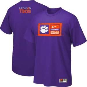  Nike Clemson Tigers 2011 Team Issue T shirt   Purple 