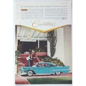  1958 Blue Cadillac Print Ad (1651)