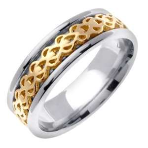  7mm 18K Gold Unique Celtic Wedding Ring Jewelry