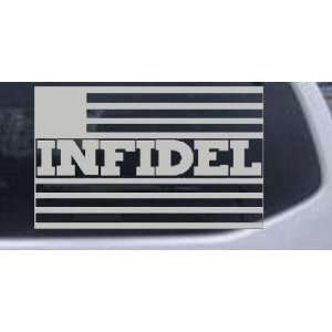 Silver 28in X 17.7in    Infidel With US Flag Military Car Window Wall 