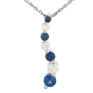  Journey Diamond(.18ct)Sapphire(.37ct)Pendent(chain sep 