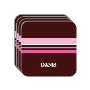 Personal Name Gift   DANIS Set of 4 Mini Mousepad Coasters (pink 