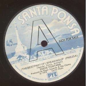  BREAKING UP 7 INCH (7 VINYL 45) UK SANTA PONSA 1974 