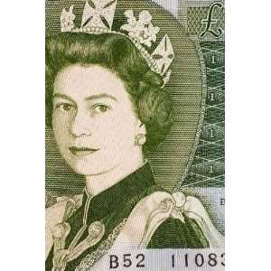 Qeii on a £1 Bill   Peel and Stick Wall Decal by 