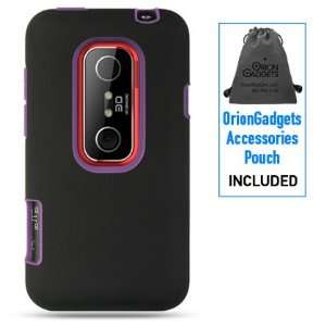  Platinum Rubber Case (Black on Purple) for HTC EVO 3D 