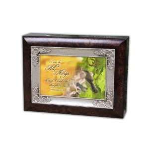  Cottage Garden Music and Jewelry Box w/ Bible Verse Plays 