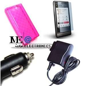  IVEA PINK Crystal Diamond Soft CASE/Cover+AC CHARGER+CAR 