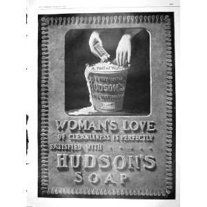  1904 ADVERTISEMENT HUDSONS WASHING SOAP PAIL WATER