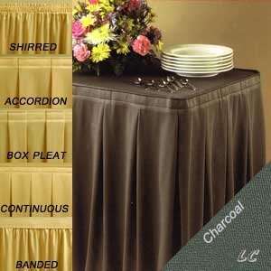   Charcoal Wyndham Linen Fitted Table Skirts Wholesale