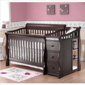 Bundle 84 Tuscany 4 in 1 Convertible Crib Combo in Espresso Finish 