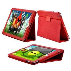   Magnetic Folding Stand Leather Case for iPad 2(Red) 