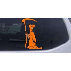 Grim Reaper Skulls Car Window Wall Laptop Decal Sticker    Orange 24in 