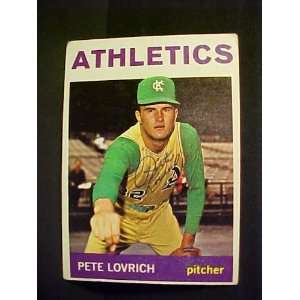 Pete Lovrich Kansas City Athletics #212 1964 Topps Autographed 