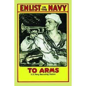  Vintage Art Enlist in the Navy To arms   22105 4