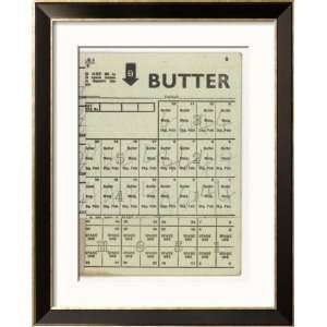 Used Page of Coupons for Butter from a Ration Book Collections Framed 