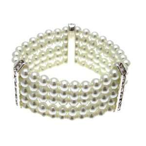  Acosta Jewellery   Faux Pearl & Crystal   5 Row Fashion 