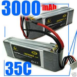 2x 3000mAh 35C 11.1 11.1v 3S Li Po LiPo RC Battery WF  