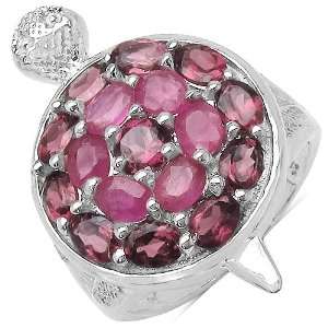  3.20 ct. t.w. Ruby and Rhodolite Ring in Sterling Silver 