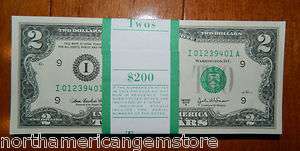 Extremely Rare 2003A $2 i BEP PACK FV$200 CONSECUTIVE ****