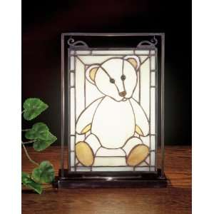 Meyda Tiffany 56830 Teddy Bear Lighted Mini Tabletop Window, Stained 