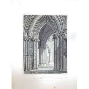    1824 WELLS CATHEDRAL NAVE AILES KEUX CATTERMOLE