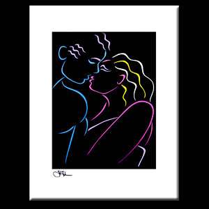 Kissing couple POP ART Abstract MODERN print FIDOSTUDIO  