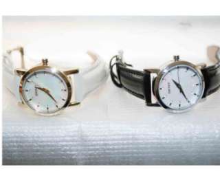   / NY4768 BLACK or WHITE SHIMMERY Leather Strap MOP Watch FREE GIFT