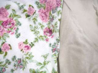 LOT 2 WOO ZOOEY Tan Floral Cotton Shirt Tops Size L/2  