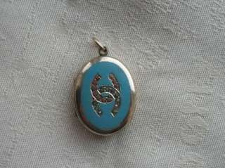 Old Enamel Coral Seed Pearl Victorian Photo Locket Pendant Gold Plated 