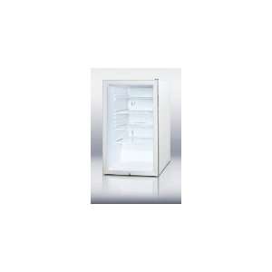   Refrigerator, 4.1 cu ft, Glass Door, Lock, ADA, White 