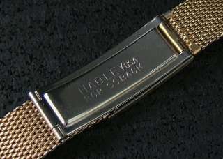 nos 3/4 19mm Hadley USA Gold rgp Mesh Old Stock Unused Vintage Watch 