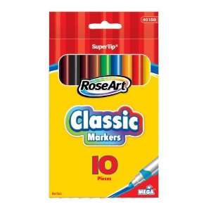  RoseArt 10 Count Classic Non Washable Supertip Markers 