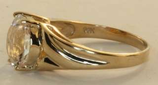 14k yellow gold 10mm cz cubic zirconium ring womans vintage estate 
