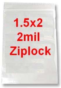 1000 2x1.5 2mil CLEAR ZIPLOCK BAGS 1,000 baggies 1.5 2  